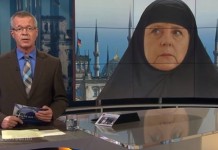 Burka-Merkel: ‘islamofobico’ TV Show tedesco usa Photoshop sulla Merkel