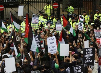 LONDRA : VIDEO MANIFESTAZIONE PRO PALESTINESI vs ISRAELE