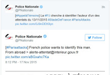 Polizia Francese Pubblica Foto Autore non Identificato Attacchi a Parigi