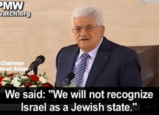 Abu Mazen dice chiaramente cosa pensa del diritto di Israele ad esistere