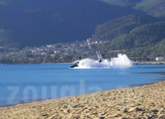 Apache helicopter slams nose-down into sea during exercise in Greece