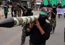 GAZA CITY : 27th anniversary Islamic militant group Hamas displayed rockets and heavy weapons