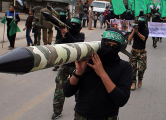 GAZA CITY : 27th anniversary Islamic militant group Hamas displayed rockets and heavy weapons