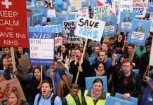 Thousands rally in London to protest privatization of health service