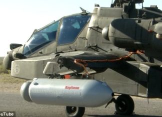 Apache Helicopter Fires High-Energy Laser Against a Ground Target at White Sands