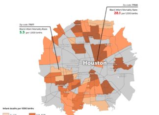 Infant mortality rates in Texas vary dramatically from one zip code to the next