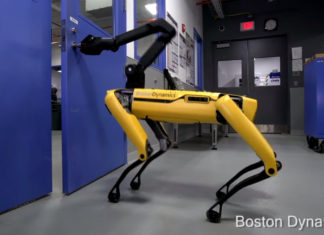 Boston Dynamics robot has claw-arm to turn handle and hold door open