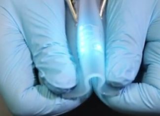 New hybrid conductive material — part elastic polymer, part liquid metal – that can be bent and stretched at will
