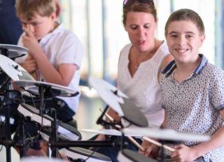 Drumming for an hour a week helps improve learning at school for children on the autism spectrum