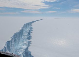 Huge Iceberg, 115 square miles, Poised to Break Off Antarctica’s Pine Island Glacier