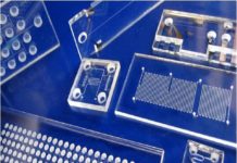Microfluidics devices are tiny systems with microscopic channels that can be used for chemical or biomedical testing and research