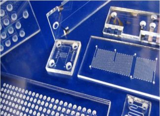 Microfluidics devices are tiny systems with microscopic channels that can be used for chemical or biomedical testing and research