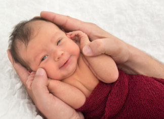 A newborn baby’s brain responds to being touched on the face