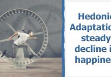 Hedonic adaptation : The happiness we feel after a particular event or activity diminishes each time we experience that event