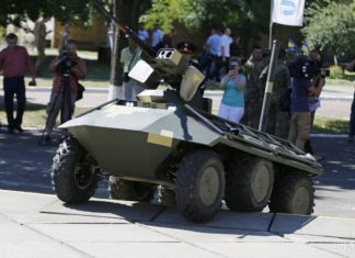 Armed UGVs for a Future Robot War : Ukraine response to the hybrid warfare with the Russian Republic