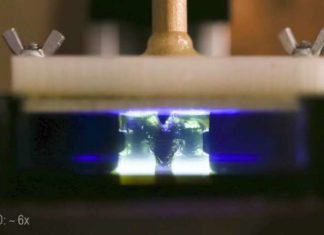 Using the light the 3-D printing is 100 times faster