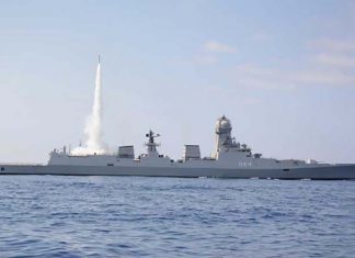 First operational test of MRSAM naval air defense missile by the Indian Navy