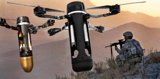 New type of letal portable weapon : drone flying grenades called Drone-40