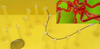 A newly designed thread-like robot can deliver clot reducing therapies in response to stroke or other brain blockages