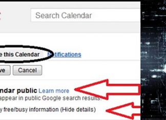 Sharing inadvertently Google Calendars put your privacy under attack