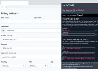 Chrome extension by the name of Privacy Alert allows you to check the “data security rating” of every site