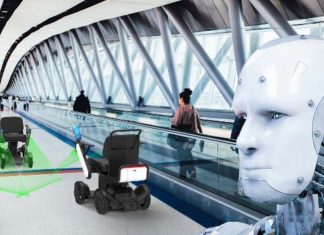 An autonomous mobility system that works like a wheelchair works at Tokyo airport
