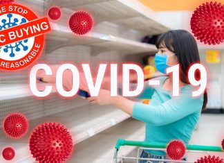 COVID-19 : panic buying – many people began stockpiling commodities including toilet paper