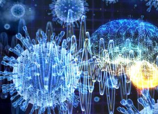 Some COVID-19 patients exhibit clinical signs of brain injury associated with the viral infection