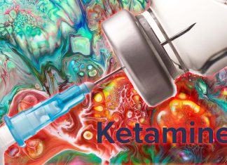 Why does ketamine have a rapid effect on depression that is difficult to treat?