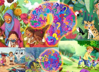 Overly busy page with extraneous images can draw the children’s attention away from the text