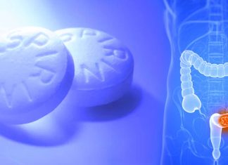 Why can long-term regular use of low-dose aspirin reduce the risk of death from colon and rectal cancer?