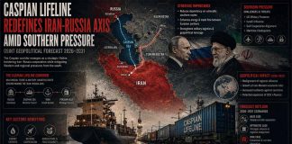 Caspian Lifeline Redefines Iran-Russia Axis Amid Southern Pressure OSINT Geopolitical Forecast 2026-2031