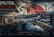 Geopolitical Water Scarcity and Renewable Desalination Nexus