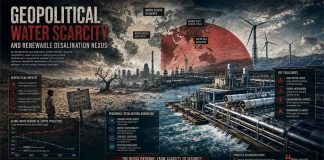 Geopolitical Water Scarcity and Renewable Desalination Nexus
