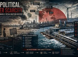 Geopolitical Water Scarcity and Renewable Desalination Nexus