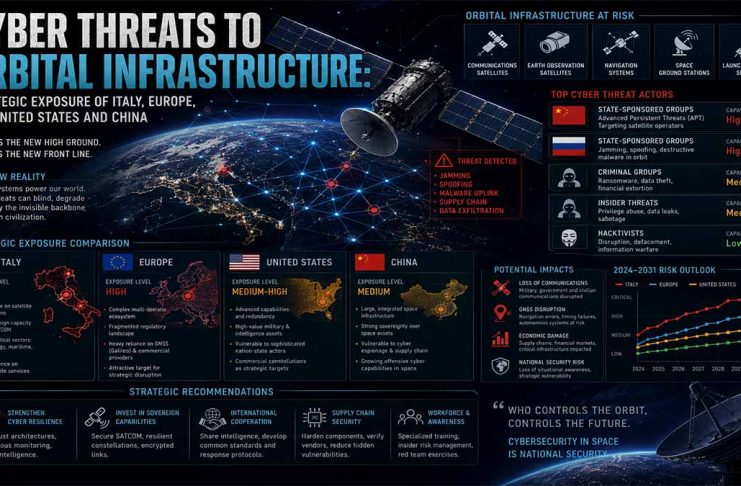 Cyber Threats to Orbital Infrastructure: Strategic Exposure of Italy, Europe, the United States and China