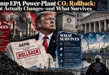 Trump EPA Power-Plant CO₂ Rollback: What Actually Changes—and What Survives